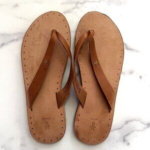 Frye Ally Logo Women's Flip-Flop Sandals, Brown, Size